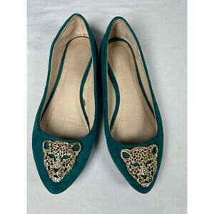 Aldo Womens Flats Loafers Size 6 Black Decorative Leopard Head Slip On Shoes